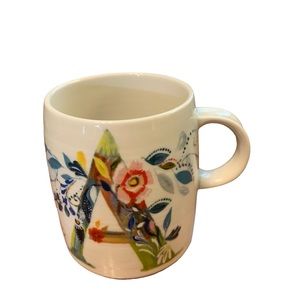 Anthropologie Initial Letter A Flowers Starla Halfmann Monogram Mug Cup Coffee